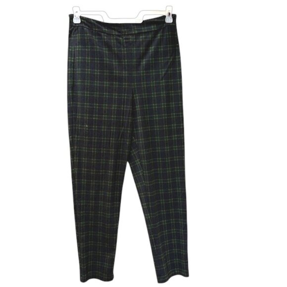 QVC Joan Rivers Medium Pull on Pants Blue Green Check - Picture 6 of 12